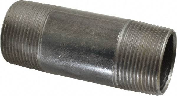 Value Collection - Schedule 40, 1-1/4" Diam x 4" Long Steel Black Pipe Nipple - Threaded - USA Tool & Supply