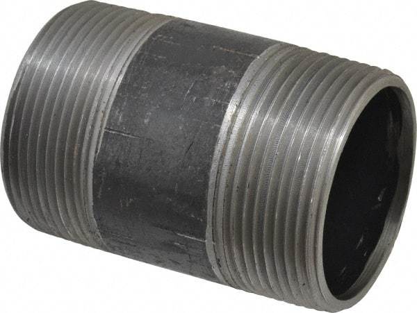 B&K Mueller - Schedule 40, 2-1/2" Diam x 4" Long Steel Black Pipe Nipple - Threaded - USA Tool & Supply