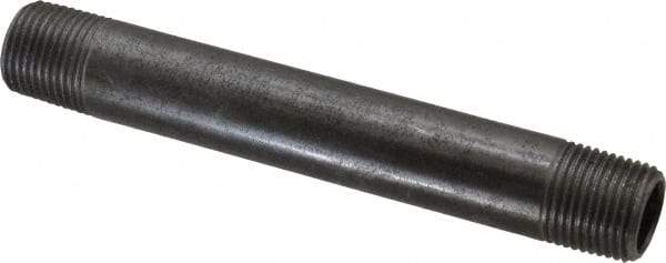 Value Collection - Schedule 40, 3/8" Diam x 4-1/2" Long Steel Black Pipe Nipple - Threaded - USA Tool & Supply