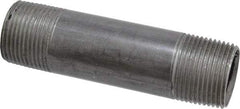 Value Collection - Schedule 40, 1" Diam x 4-1/2" Long Steel Black Pipe Nipple - Threaded - USA Tool & Supply