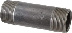 Value Collection - Schedule 40, 1-1/4" Diam x 4-1/2" Long Steel Black Pipe Nipple - Threaded - USA Tool & Supply