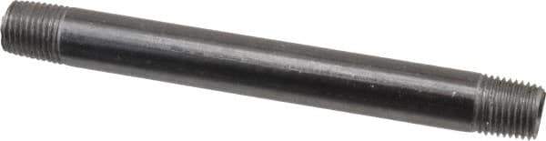 Value Collection - Schedule 40, 1/4" Diam x 5" Long Steel Black Pipe Nipple - Threaded - USA Tool & Supply