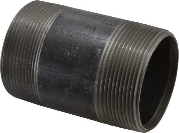 B&K Mueller - Schedule 40, 3" Diam x 5" Long Steel Black Pipe Nipple - Threaded - USA Tool & Supply