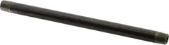 Value Collection - Schedule 40, 1/8" Diam x 6" Long Steel Black Pipe Nipple - Threaded - USA Tool & Supply