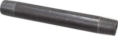 Value Collection - Schedule 40, 1/2" Diam x 6" Long Steel Black Pipe Nipple - Threaded - USA Tool & Supply