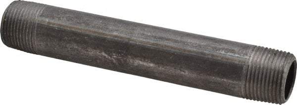 Value Collection - Schedule 40, 3/4" Diam x 6" Long Steel Black Pipe Nipple - Threaded - USA Tool & Supply