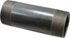 Value Collection - Schedule 40, 2" Diam x 6" Long Steel Black Pipe Nipple - Threaded - USA Tool & Supply