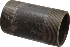 B&K Mueller - Schedule 40, 3" Diam x 6" Long Steel Black Pipe Nipple - Threaded - USA Tool & Supply