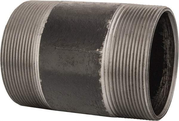 B&K Mueller - Schedule 40, 4" Diam x 6" Long Steel Black Pipe Nipple - Threaded - USA Tool & Supply