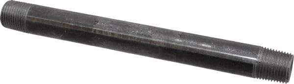 Value Collection - Schedule 40, 1/2" Diam x 8" Long Steel Black Pipe Nipple - Threaded - USA Tool & Supply