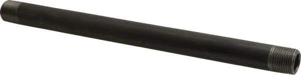 Value Collection - Schedule 40, 3/8" Diam x 9" Long Steel Black Pipe Nipple - Threaded - USA Tool & Supply