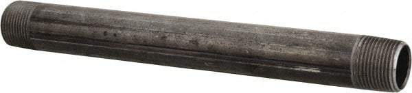 B&K Mueller - Schedule 40, 3/4" Diam x 9" Long Steel Black Pipe Nipple - Threaded - USA Tool & Supply