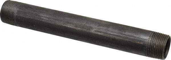 B&K Mueller - Schedule 40, 1" Diam x 9" Long Steel Black Pipe Nipple - Threaded - USA Tool & Supply