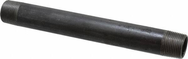 Value Collection - Schedule 40, 1" Diam x 10" Long Steel Black Pipe Nipple - Threaded - USA Tool & Supply