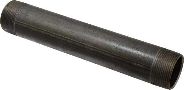 B&K Mueller - Schedule 40, 1-1/2" Diam x 10" Long Steel Black Pipe Nipple - Threaded - USA Tool & Supply