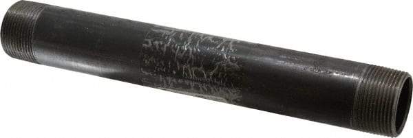 B&K Mueller - Schedule 40, 1-1/4" Diam x 11" Long Steel Black Pipe Nipple - Threaded - USA Tool & Supply