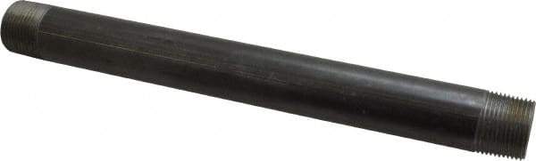 B&K Mueller - Schedule 40, 1" Diam x 12" Long Steel Black Pipe Nipple - Threaded - USA Tool & Supply