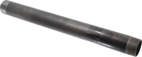 B&K Mueller - Schedule 40, 1-1/2" Diam x 18" Long Steel Black Pipe Nipple - Threaded - USA Tool & Supply