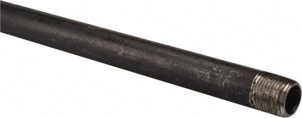 B&K Mueller - Schedule 40, 1/2" Diam x 30" Long Steel Black Pipe Nipple - Threaded - USA Tool & Supply