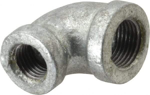 B&K Mueller - Class 150, 3/8 x 1/4" Galvanized Pipe 90° Reducing Elbow - Threaded, Malleable Iron - USA Tool & Supply