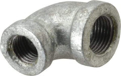 B&K Mueller - Class 150, 3/8 x 1/4" Galvanized Pipe 90° Reducing Elbow - Threaded, Malleable Iron - USA Tool & Supply