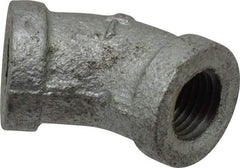 B&K Mueller - Class 150, 1/4" Galvanized Pipe 45° Elbow - Threaded, Malleable Iron - USA Tool & Supply