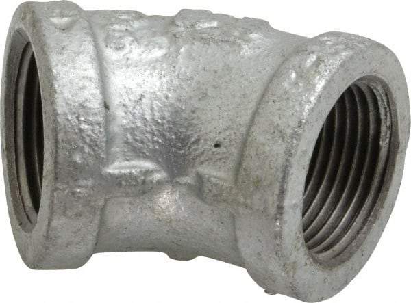 B&K Mueller - Class 150, 3/4" Galvanized Pipe 45° Elbow - Threaded, Malleable Iron - USA Tool & Supply