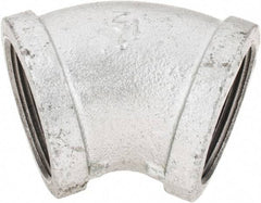 B&K Mueller - Class 150, 1-1/2" Galvanized Pipe 45° Elbow - Threaded, Malleable Iron - USA Tool & Supply