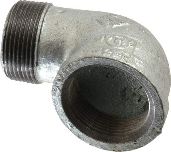 B&K Mueller - Class 150, 1-1/4" Galvanized Pipe 90° Street Elbow - Threaded, Malleable Iron - USA Tool & Supply