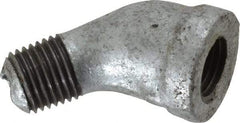 B&K Mueller - Class 150, 1/4" Galvanized Pipe 45° Street Elbow - Threaded, Malleable Iron - USA Tool & Supply