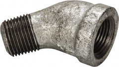 B&K Mueller - Class 150, 3/8" Galvanized Pipe 45° Street Elbow - Threaded, Malleable Iron - USA Tool & Supply