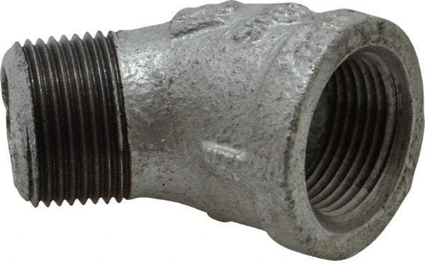 B&K Mueller - Class 150, 3/4" Galvanized Pipe 45° Street Elbow - Threaded, Malleable Iron - USA Tool & Supply