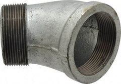 B&K Mueller - Class 150, 2" Galvanized Pipe 45° Street Elbow - Threaded, Malleable Iron - USA Tool & Supply