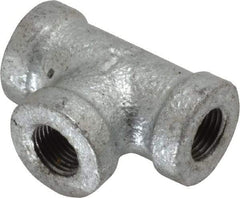 B&K Mueller - Class 150, 1/8" Galvanized Pipe Tee - Threaded, Malleable Iron - USA Tool & Supply