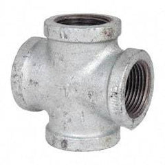 B&K Mueller - Class 150, 1" Galvanized Pipe Cross - Threaded, Malleable Iron - USA Tool & Supply