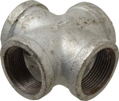 B&K Mueller - Class 150, 1-1/4" Galvanized Pipe Cross - Threaded, Malleable Iron - USA Tool & Supply