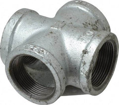 B&K Mueller - Class 150, 1-1/2" Galvanized Pipe Cross - Threaded, Malleable Iron - USA Tool & Supply
