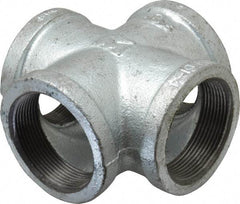 B&K Mueller - Class 150, 2" Galvanized Pipe Cross - Threaded, Malleable Iron - USA Tool & Supply
