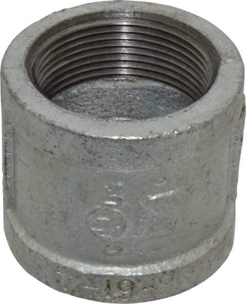 B&K Mueller - Class 150, 1-1/2" Galvanized Pipe Coupling (Right Hand) - Threaded, Malleable Iron - USA Tool & Supply