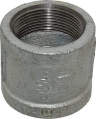 B&K Mueller - Class 150, 1-1/2" Galvanized Pipe Coupling (Right Hand) - Threaded, Malleable Iron - USA Tool & Supply