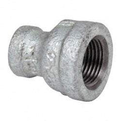 B&K Mueller - Class 150, 3/8 x 1/8" Galvanized Pipe Reducing Coupling - Threaded, Malleable Iron - USA Tool & Supply