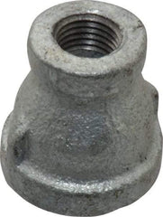 B&K Mueller - Class 150, 1/2 x 1/4" Galvanized Pipe Reducing Coupling - Threaded, Malleable Iron - USA Tool & Supply
