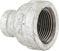 B&K Mueller - Class 150, 3/4 x 1/4" Galvanized Pipe Reducing Coupling - Threaded, Malleable Iron - USA Tool & Supply