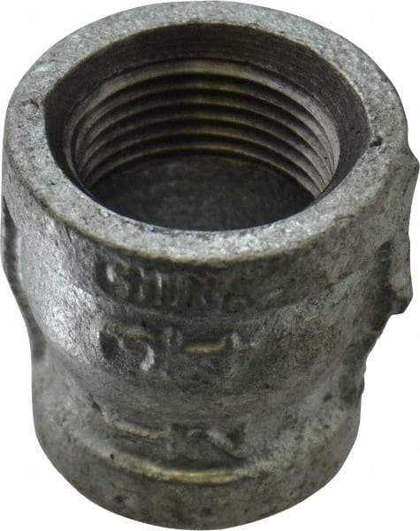 B&K Mueller - Class 150, 3/4 x 1/2" Galvanized Pipe Reducing Coupling - Threaded, Malleable Iron - USA Tool & Supply