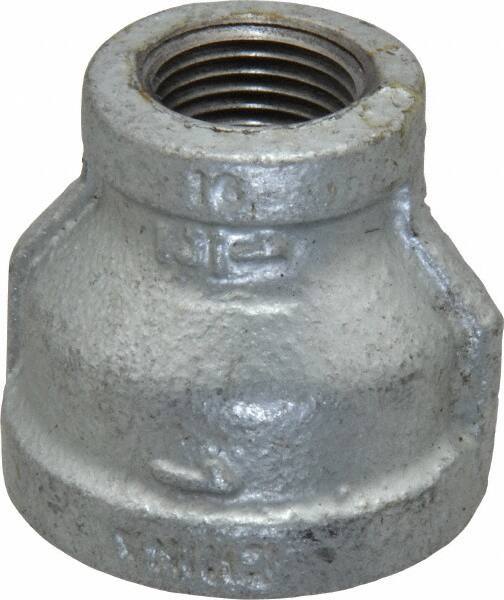 B&K Mueller - Class 150, 1 x 1/2" Galvanized Pipe Reducing Coupling - Threaded, Malleable Iron - USA Tool & Supply