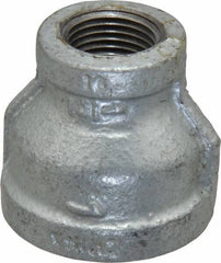 B&K Mueller - Class 150, 1 x 1/2" Galvanized Pipe Reducing Coupling - Threaded, Malleable Iron - USA Tool & Supply