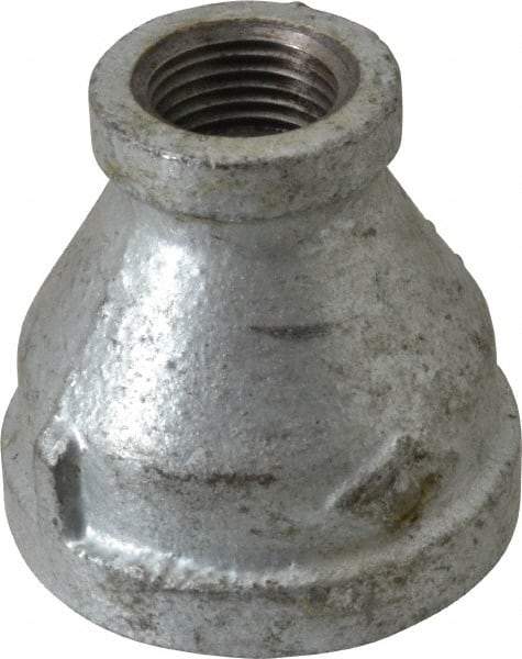 B&K Mueller - Class 150, 1-1/4 x 1/2" Galvanized Pipe Reducing Coupling - Threaded, Malleable Iron - USA Tool & Supply