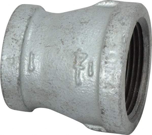 B&K Mueller - Class 150, 1-1/4 x 1" Galvanized Pipe Reducing Coupling - Threaded, Malleable Iron - USA Tool & Supply