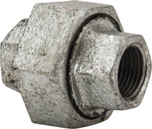 B&K Mueller - Class 150, 3/8" Galvanized Pipe Union - Threaded, Malleable Iron - USA Tool & Supply