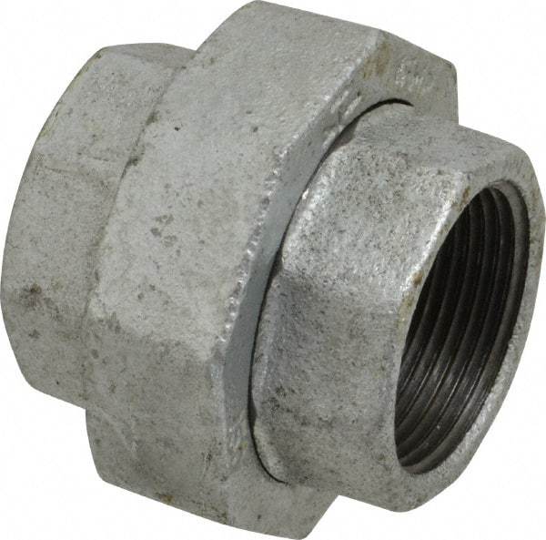 B&K Mueller - Class 150, 1-1/4" Galvanized Pipe Union - Threaded, Malleable Iron - USA Tool & Supply